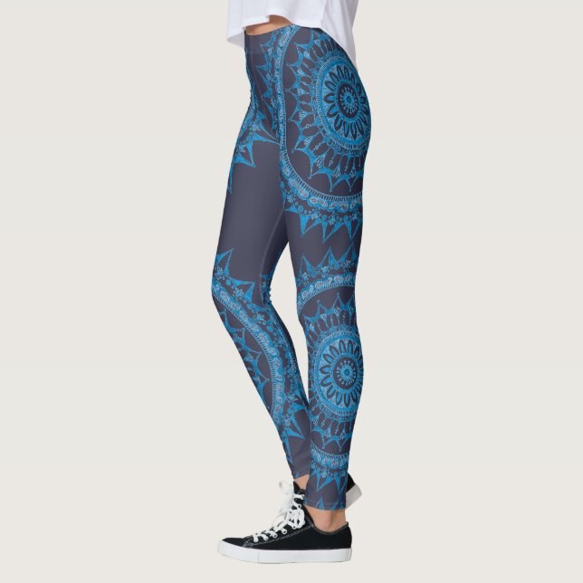 Ocean Mandala By Megaflora Design Leggings (Left)