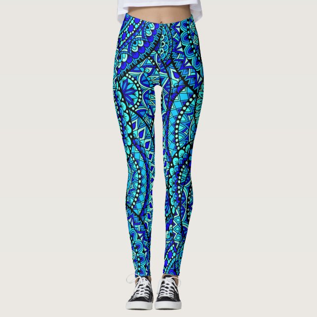 Ocean Mandalas Leggings (Front)
