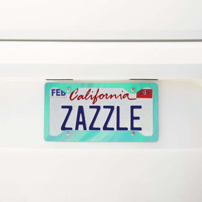 Ocean Marble Swirly Waves License Plate Frame (On Car)