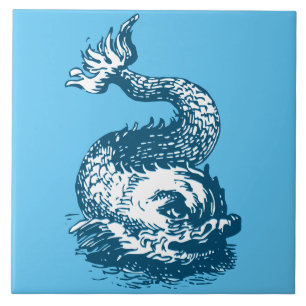 Ocean Marine Dolphin or Fish Ornament Ceramic Tile