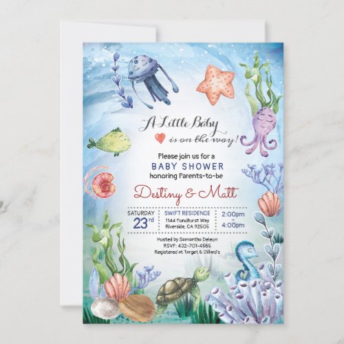 Ocean Marine Life cute Coral Sea Invitation