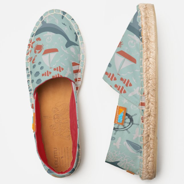 ocean marine nautical sea ship lighthouse espadrilles (Side)