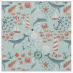 ocean marine nautical sea ship lighthouse fabric