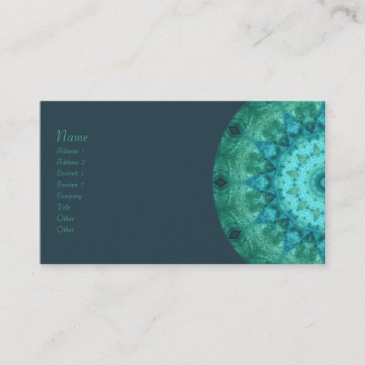 Customizable Ocean Medallion Kaleidoscope Business Card Template
