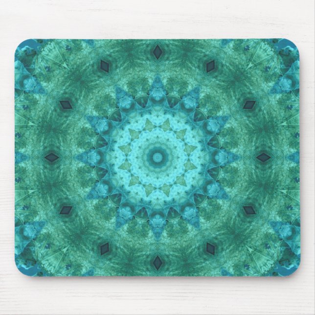 Ocean Medallion Kaleidoscope Mouse Pad (Front)