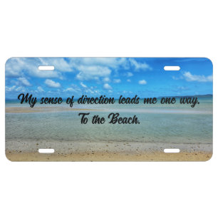 Ocean Meets Sky on Horizon License Plate