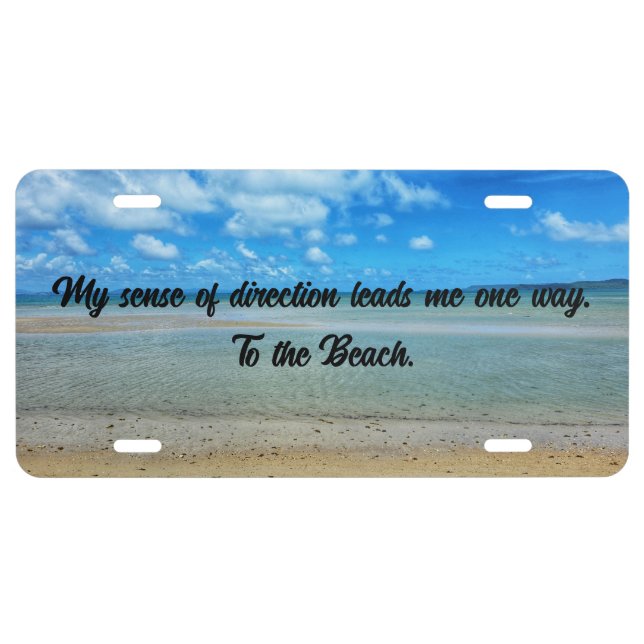 Ocean Meets Sky on Horizon License Plate (Front)