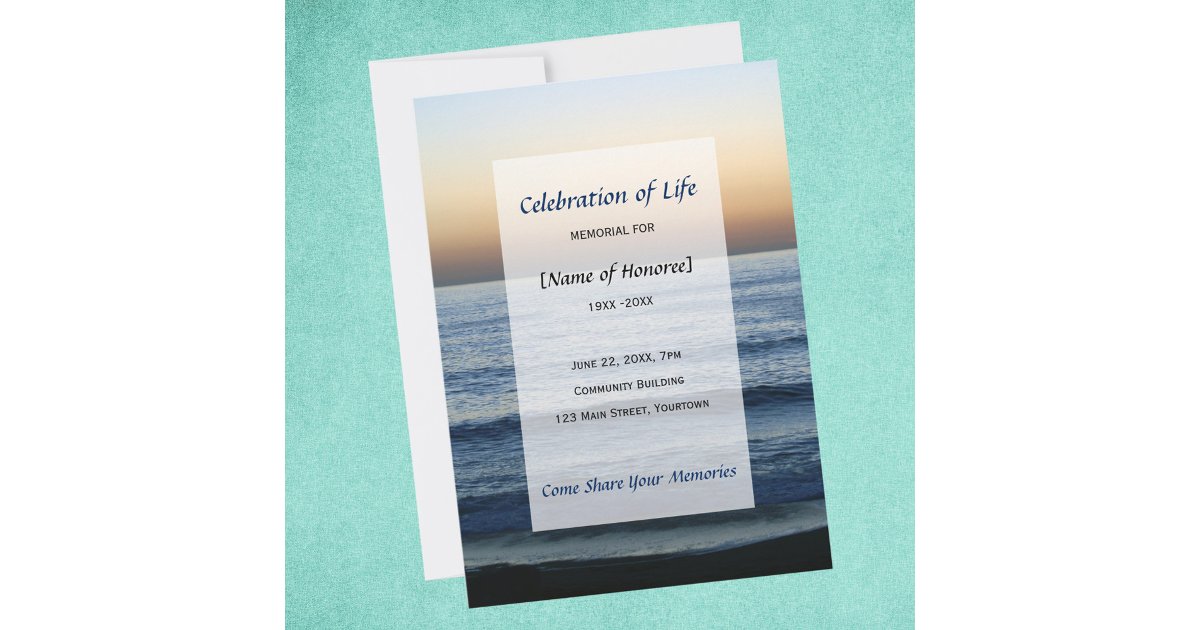 Ocean Memorial Celebration of Life invitation | Zazzle