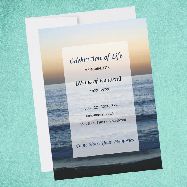 Ocean Memorial Celebration of Life invitation | Zazzle