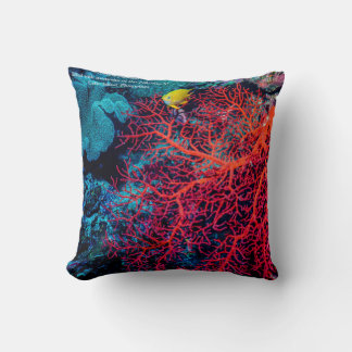 Ocean Memory / Coral reef scenery Throw Pillow