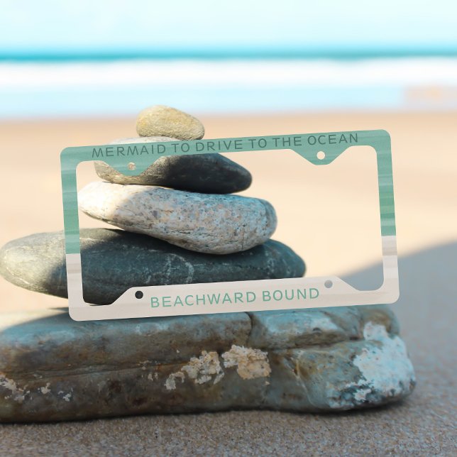 Ocean Mermaid Beachward Bound License Plate Frame (Beachward bound? Then this is the license plate just for you)