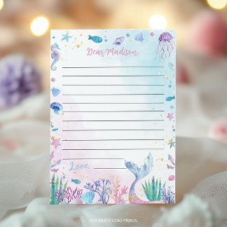 Ocean Mermaid Birthday Time Capsule Message Card