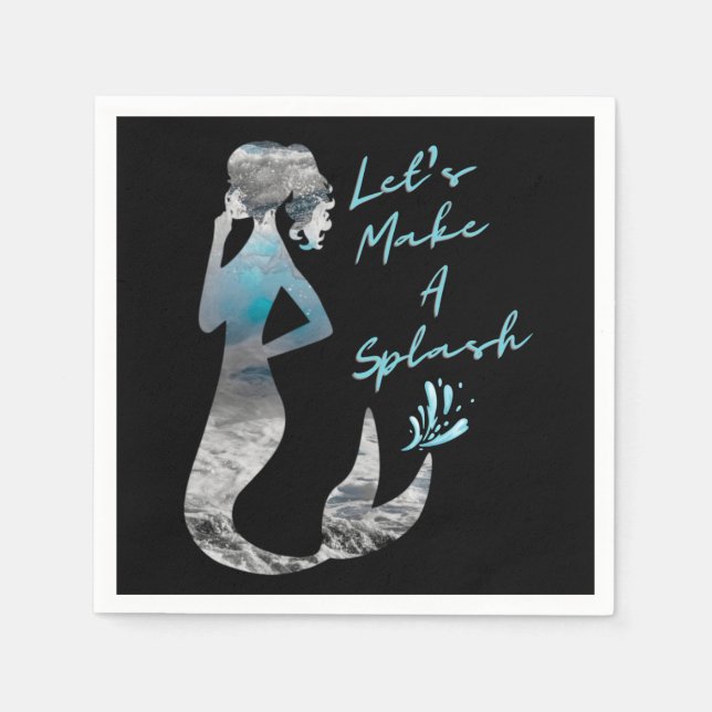 Ocean Mermaid Let's Make A Splash Napkins (Front)