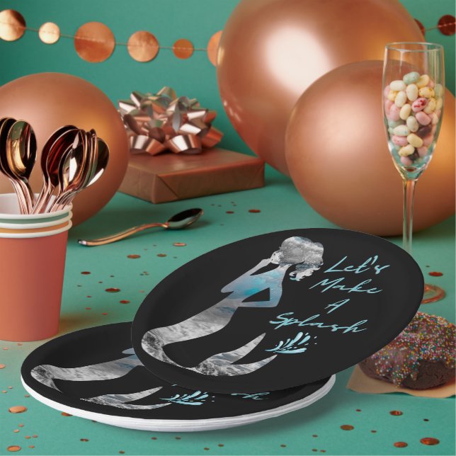 Ocean Mermaid Let's Make A Splash Paper Plates (Multi)