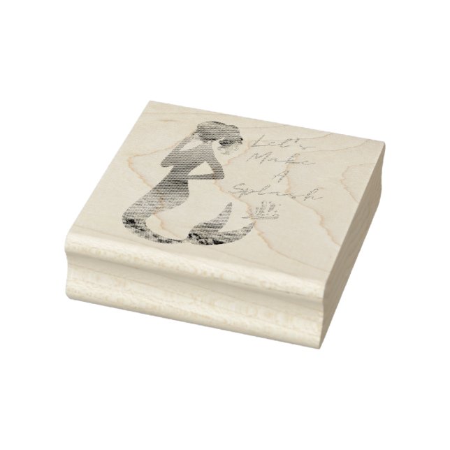 Ocean Mermaid Let's Make A Splash   Rubber Stamp (Stamp)
