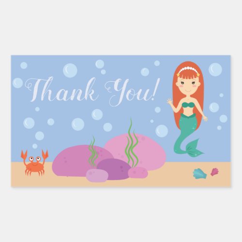 Ocean mermaid saying thank you underwater sticker
