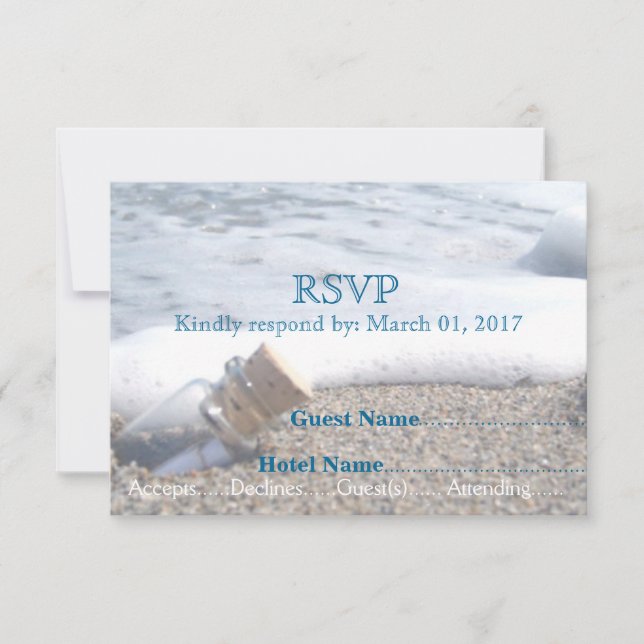 Ocean | Message in a Bottle 3.5" x 5" Rsvp Card (Front)