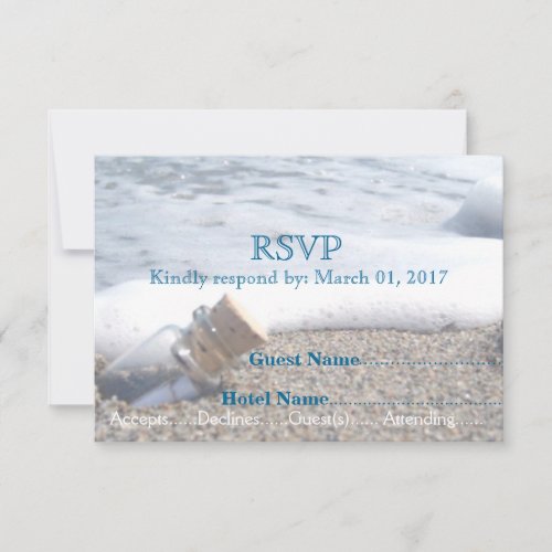 Ocean  Message in a Bottle 35 x 5 Rsvp Card