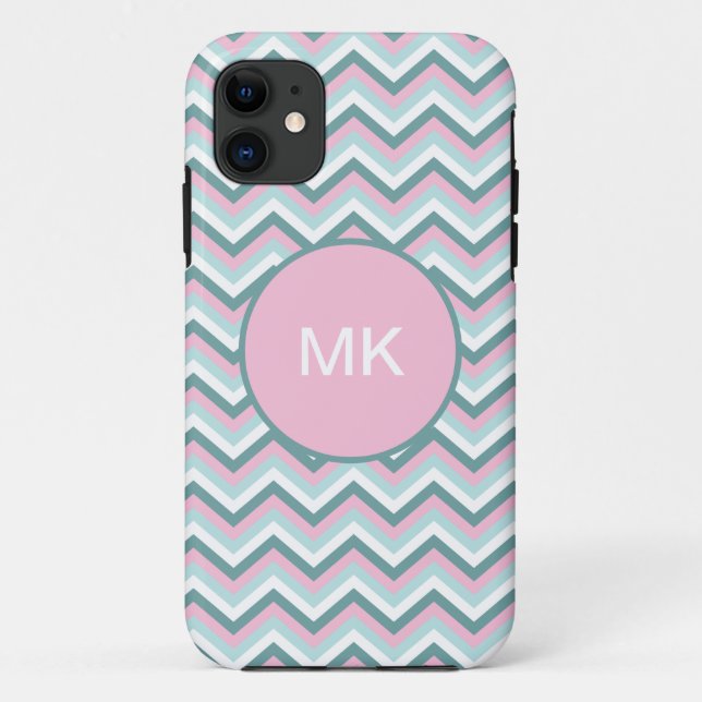 Ocean Mist Chevron Pattern Case-Mate iPhone Case (Back)