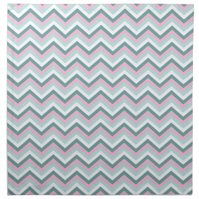 Ocean Mist Chevron Pattern Cloth Napkin (Front)