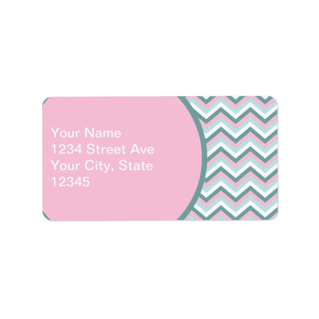 Ocean Mist Chevron Pattern Label (Front)