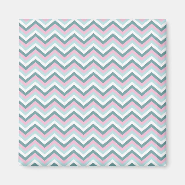 Ocean Mist Chevron Pattern Magnet (Front)