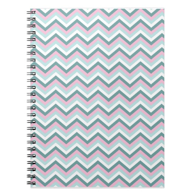 Ocean Mist Chevron Pattern Notebook (Front)