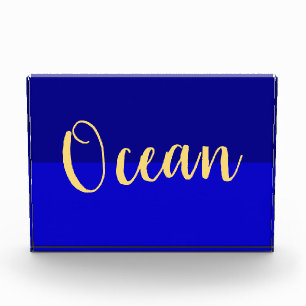 OCEAN Modern Two Tone Royal Blue Color Block