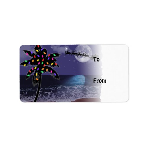 Ocean Moonlight Christman Holiday Gift Tags