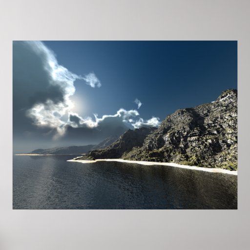 Ocean Mountain Sunrise Poster | Zazzle