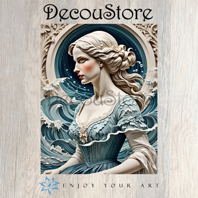 Ocean Muse – Liberty Style Sea Portrait Decoupage Tissue Paper (Creator Uploaded)