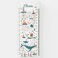 Ocean Nautical | Vinyl Growth Chart Banner