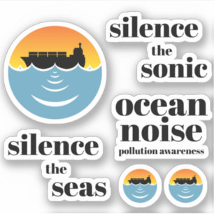 ocean noise pollution 4 pack sticker