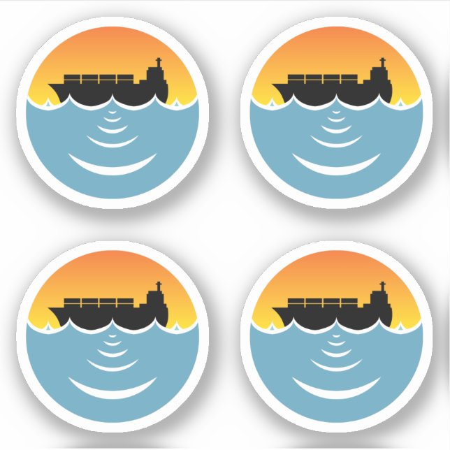 ocean noise pollution 4 pack sticker (Front)