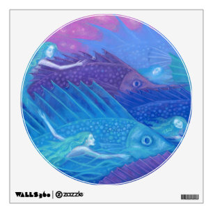 Ocean Nomads, Nautical Fantasy Art Mermaids & Fish Wall Sticker