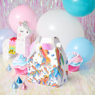 Ocean of Color – Vibrant Watercolor Goldfish Seam Favor Boxes
