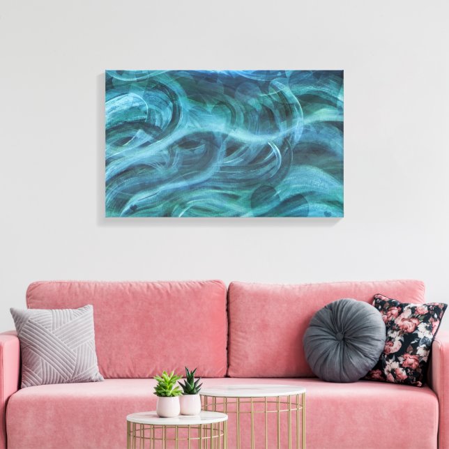 "Ocean of Love" Wrapped Canvas Print (Insitu(LivingRoom))