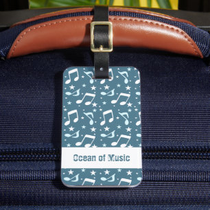 Ocean of Music patterned Luggage Tag