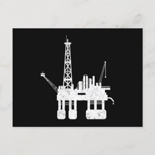 Ocean Oilfield Driller Drilling Rig Invitation Postcard