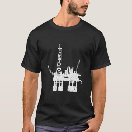 Ocean Oilfield Driller Drilling Rig T_Shirt