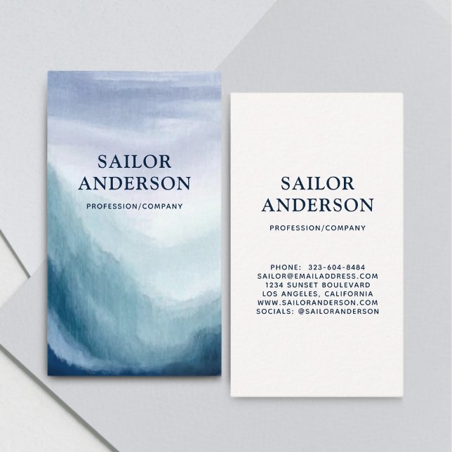 Ocean Ombre Beach Waves Business Card (Creator Uploaded)