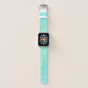 Ocean Ombre Blue Teal Green Watercolor Wash Apple Watch Band