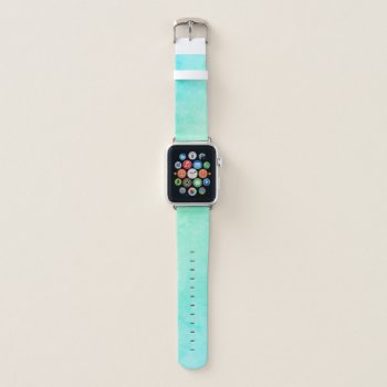 Ocean Ombre Blue Teal Green Watercolor Wash Apple Watch Band by DogwoodAndThistle at Zazzle