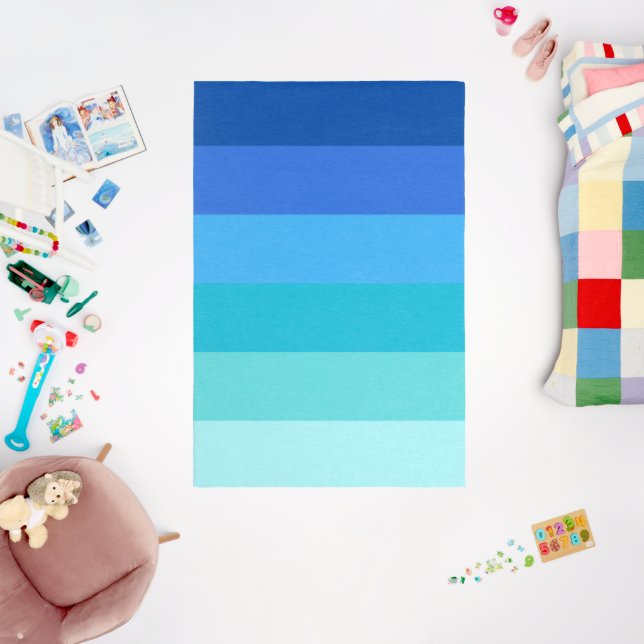 Ocean Ombre Striped Rug – Coastal Blue Floor Mat  (Insitu (Babyroom))
