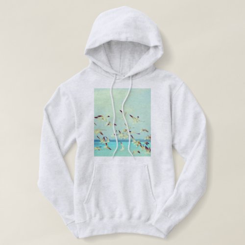 Ocean or Sea Bird Seagull Gull Beach Scene Hoodie