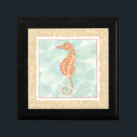 Ocean Orange Seahorse Gift Box<br><div class="desc">Have you ever seen a seahorse up close? Well now you get this great piece of art by Chariklia Zarris to add to your love of sea horse collection. Zarris creates some of the best sea life art pieces that will relax and calm your day. Get it on your Zazzle...</div>