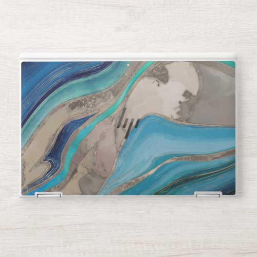 Ocean Palette and taupe marble HP Laptop Skin