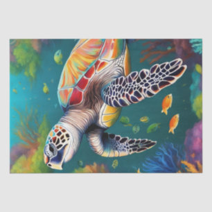 Ocean Palette: Colorful Sea Turtle Decoupage Tissue Paper