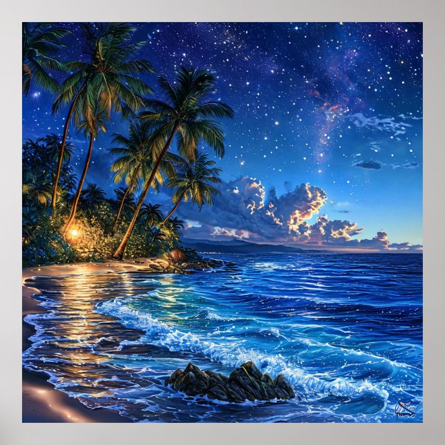 🌴 Ocean Palm Tree Seascape Decor Gift For Home 🌊 (Front)