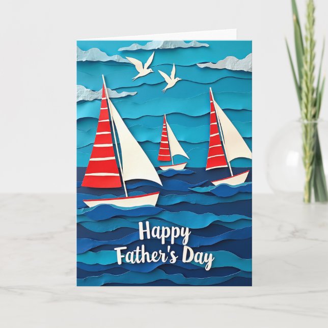 Ocean Paper Cut Fathers Day Card (Front)